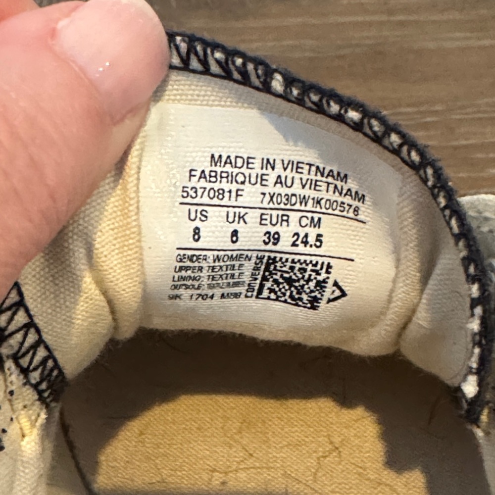 Converse Slip On  Sneakers - Black & White Sz 8 - Picture 5 of 5